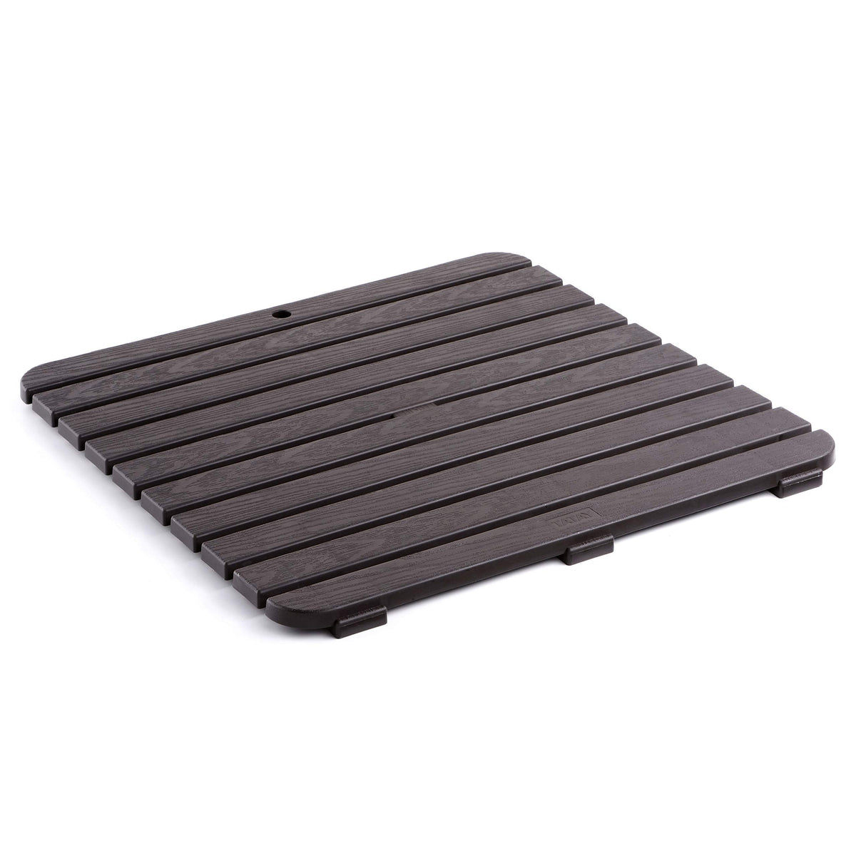 TATAY Square shower floor made of strong plastic, wood effect finish, with anti-UV, anti-slip protection, with rubber plugs at the base.