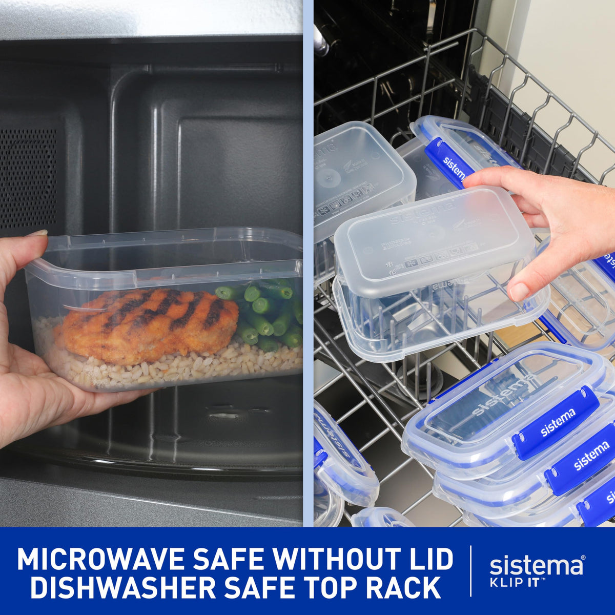 Sistema KLIP IT Food Storage Containers | Airtight & Stackable Meal Prep Containers with Lids | School Lunch Boxes & Snack Boxes | BPA-Free | 28 Count