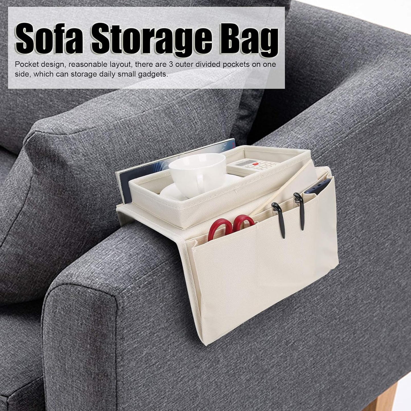 Techchii Sofa Arm Tray Organiser, Armchair Tray Sofa Arm Chair Table Holder