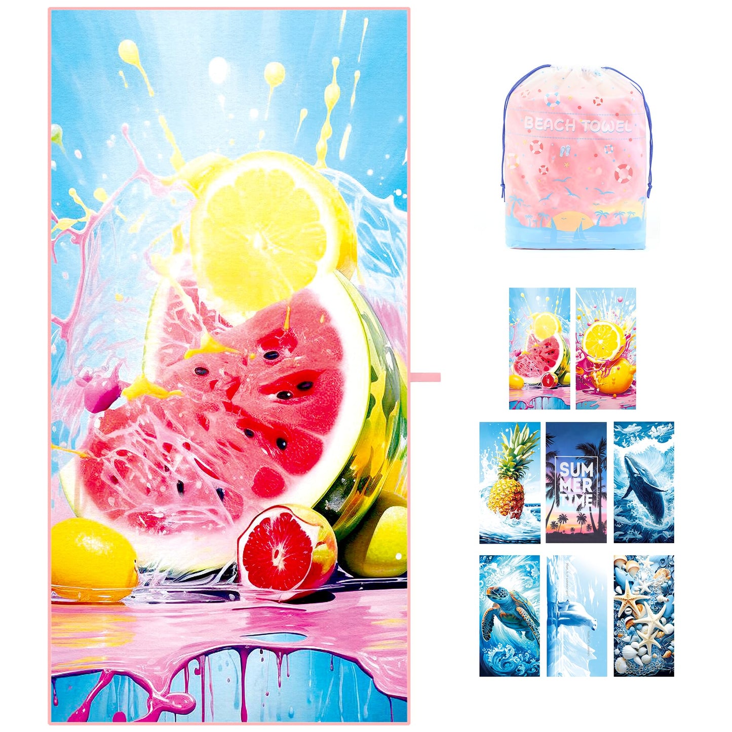 ZIOSINM Microfiber Beach Towels for Adults, 180 * 90cm Quick Dry Sand Free Oversized Extra Large Beach Towel for Beach, Swimming, Travel, Yoga, Gym,