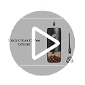 ELMWAY Mini Electric Coffee Grinder – Rechargeable & Portable, Stainless Steel Conical Burr, One-Touch Grinding with Auto Stop, Internal Adjustable Grind Settings, Perfect for Single Servings – Black