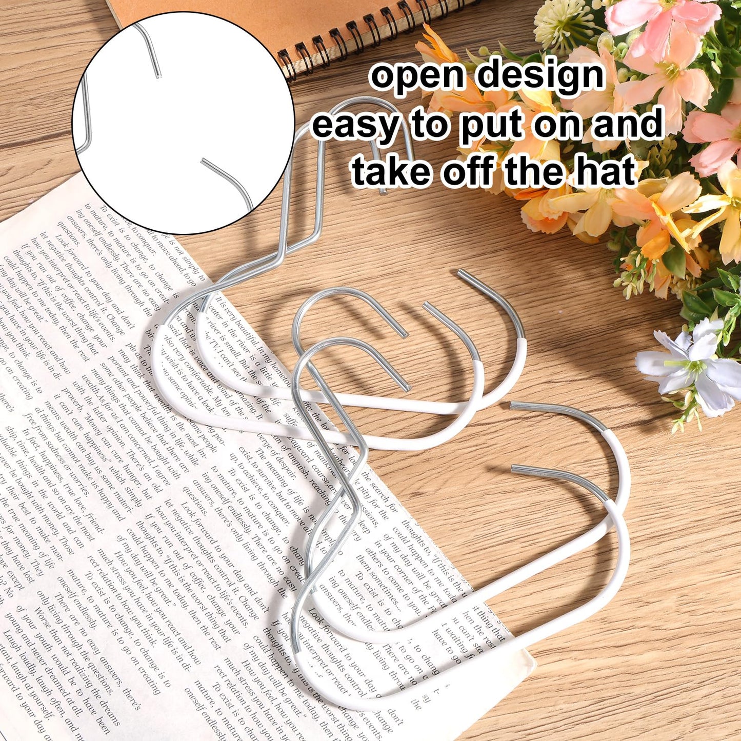 lasuroa 4pcs Hat Organizers, Durable Anti-Slip Baseball Hat Storage Hanger Practical Closet Accessories Suitable for Beanie Belt Tie Scarves Purse