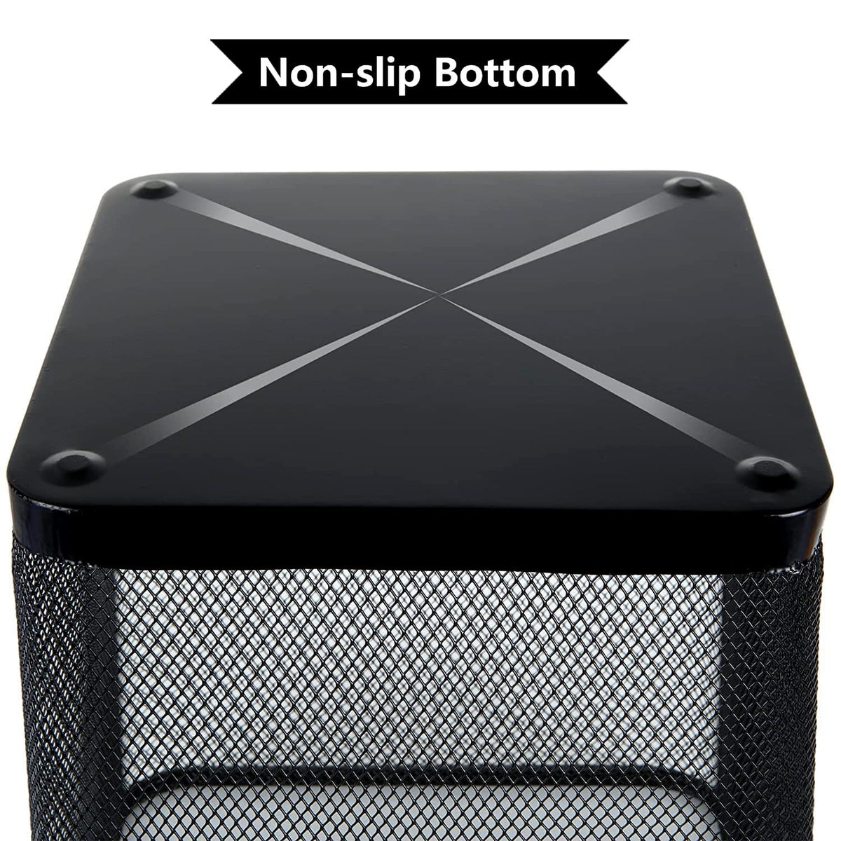 Best House Metal Mesh Square Bin - 9 Litre Black Wire Waste Basket - Lightweight and Sturdy Paper Bin for Kitchen, Home Office, Living Room, Bedroom