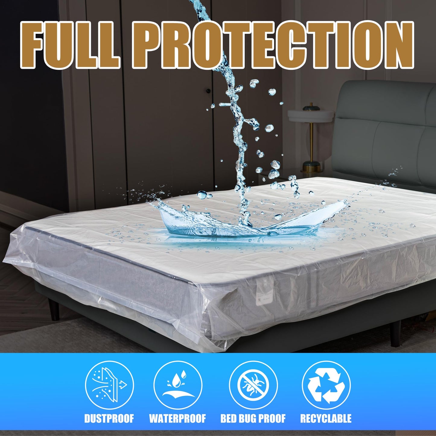 King Mattress Cover for Moving Heavy Duty Mattress Bags for Storage 5Mil