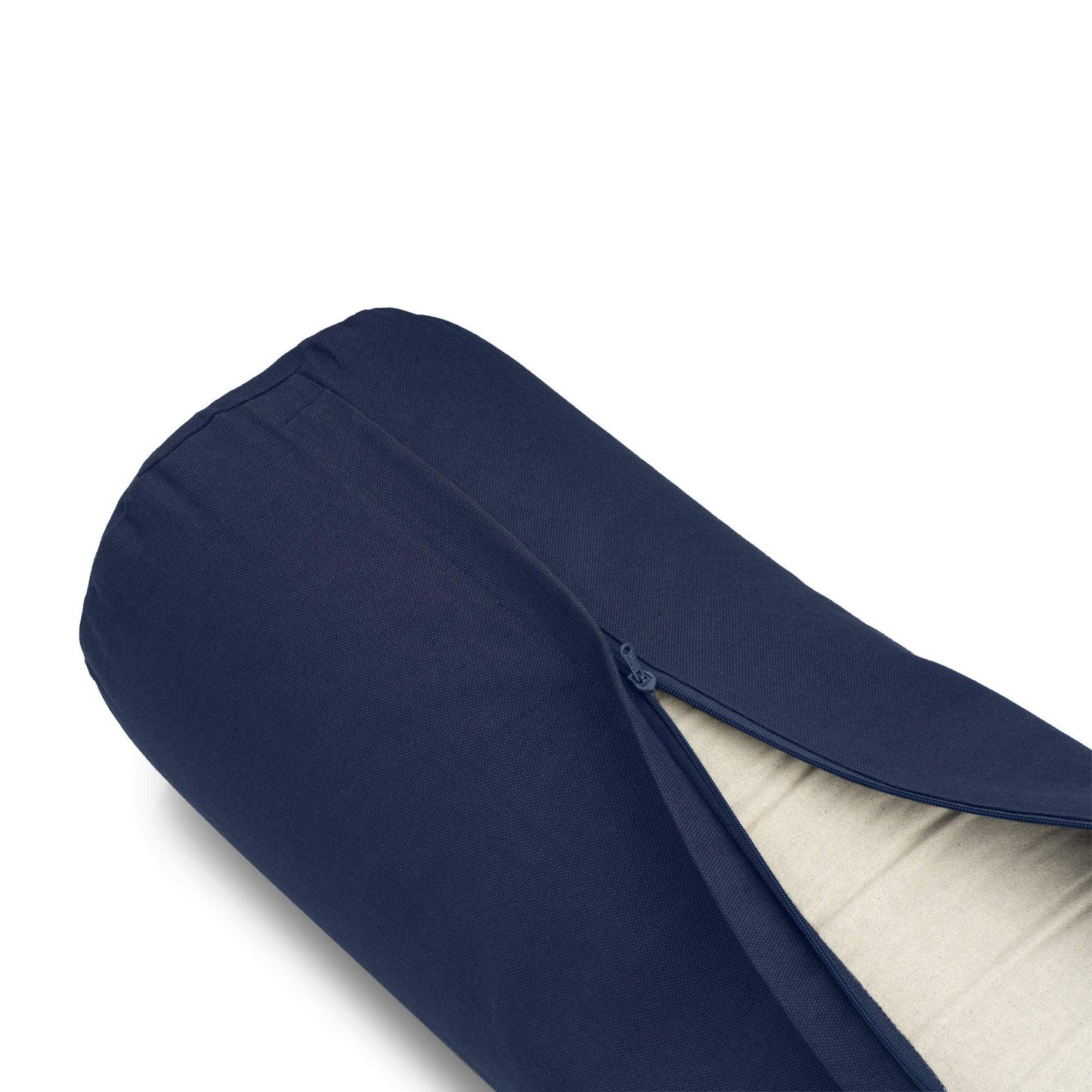 basaho Yoga Bolster | Organic Cotton | Buckwheat Hulls | Removable Washable Cover (Midnight Blue)