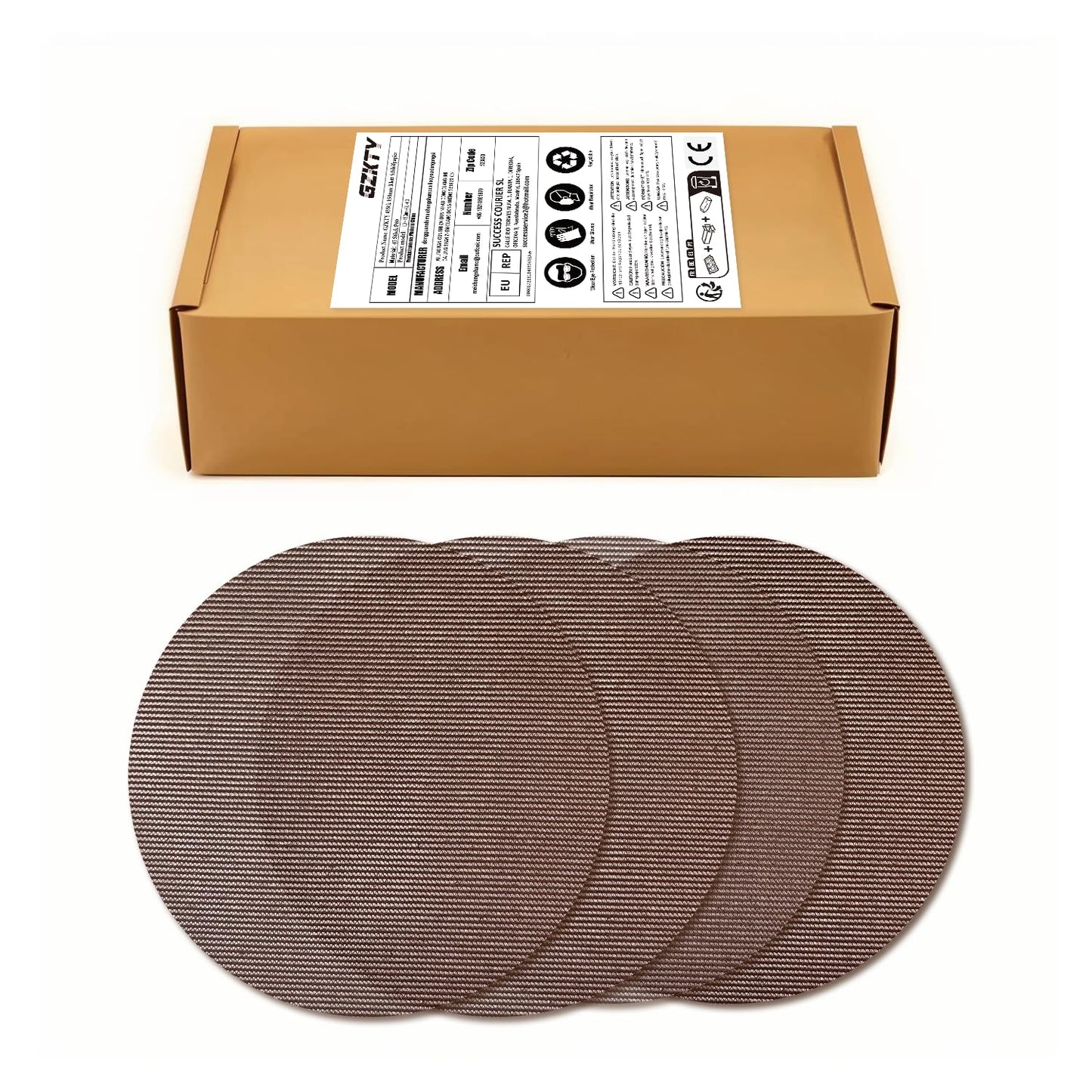 GZKTY 50 Piece 150mm Mesh Round Sanding Discs, Hook & Loop, Grits 60/80/120/180/240, Suitable for 150mm Orbital Sanders