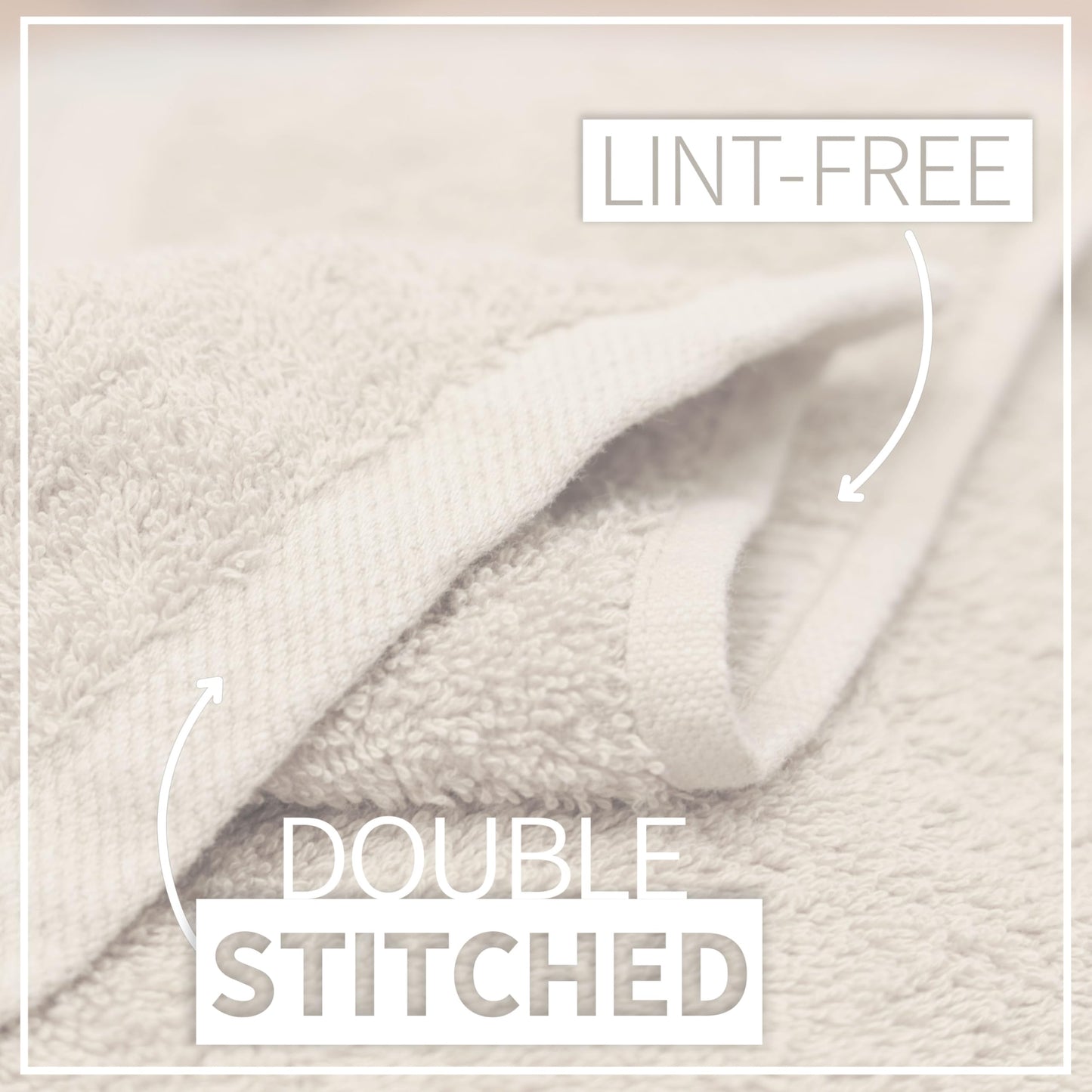 NatureMark Pack of 2 Bath Towels - 100% Cotton, 500 g/m² - Soft, Absorbent & Durable - For Home, Sauna & Travel - 70 x 140 cm, Natural/Cream