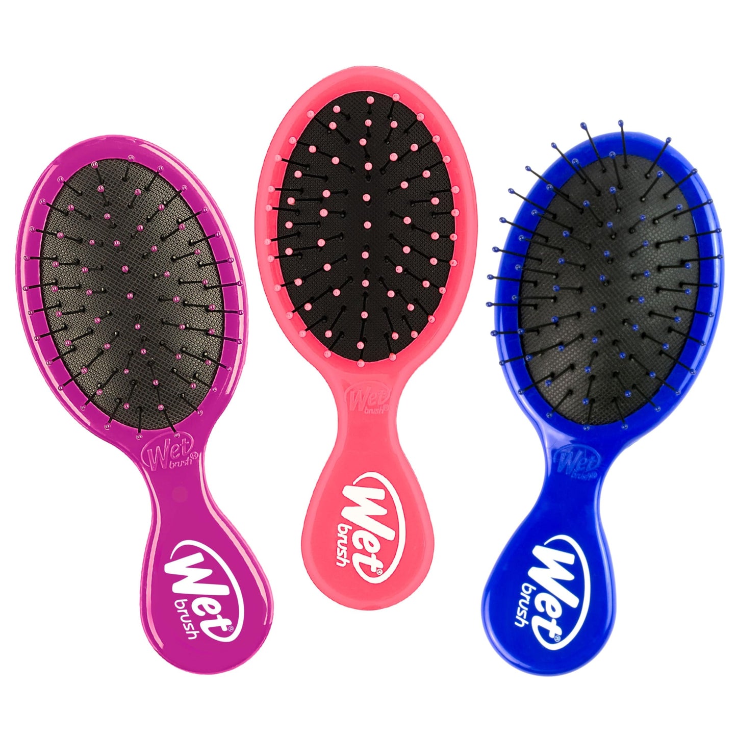Wet Brush Multi-Pack Squirt Detangler Hair Brush with Soft IntelliFlex Bristles, Perfect Hair Brush for Men, Women and Kids, Mini Travel Detangler -