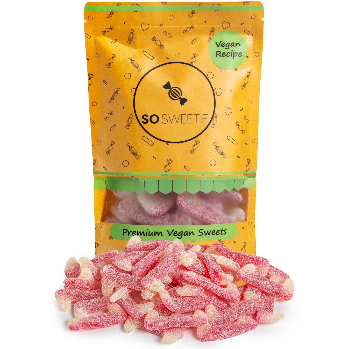 SoSweetie Vegan Fizzy Fangs ? Gelatine-Free Fizzy Gummy Fangs in Resealable Pouch ? Sweet & Sour Pick & Mix Sweets for Kids, Parties, Birthdays &