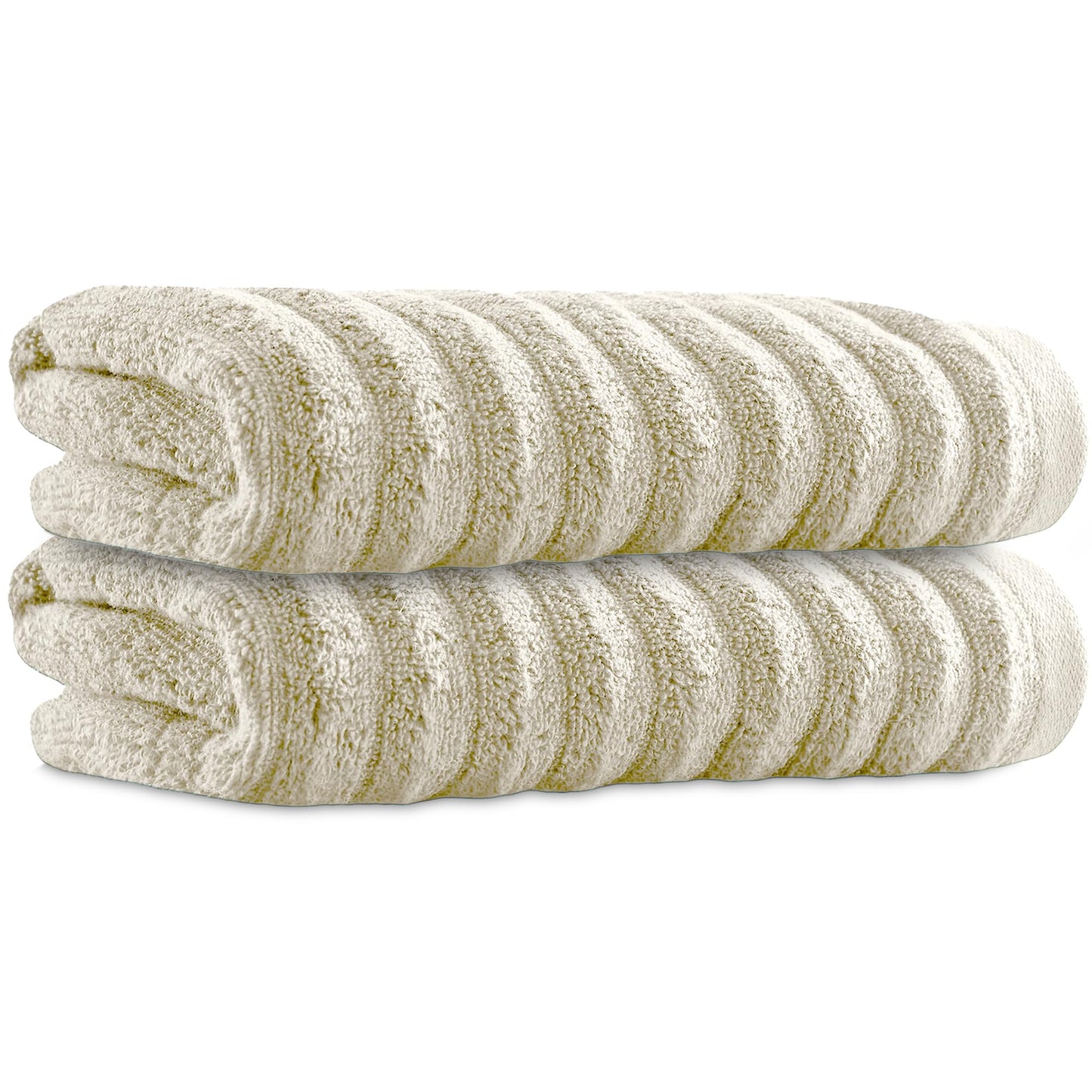 Towelogy Bamboo Hand Towels 2-Pack 50x80 cm Premium Quality Soft and Absorbent Towels for Hotel Spa Bathroom | OEKO-TEX CERTIFIED (2, Ivory)