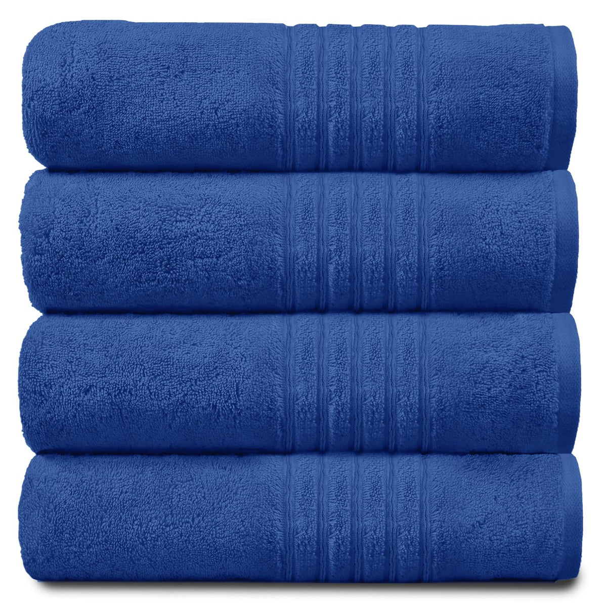 GC GAVENO CAVAILIA Luxury Pack Of 4 Bath Sheets, 100% Egyptian Cotton Towels, 450 GSM Quick Dry Towel, Blue, 80X140