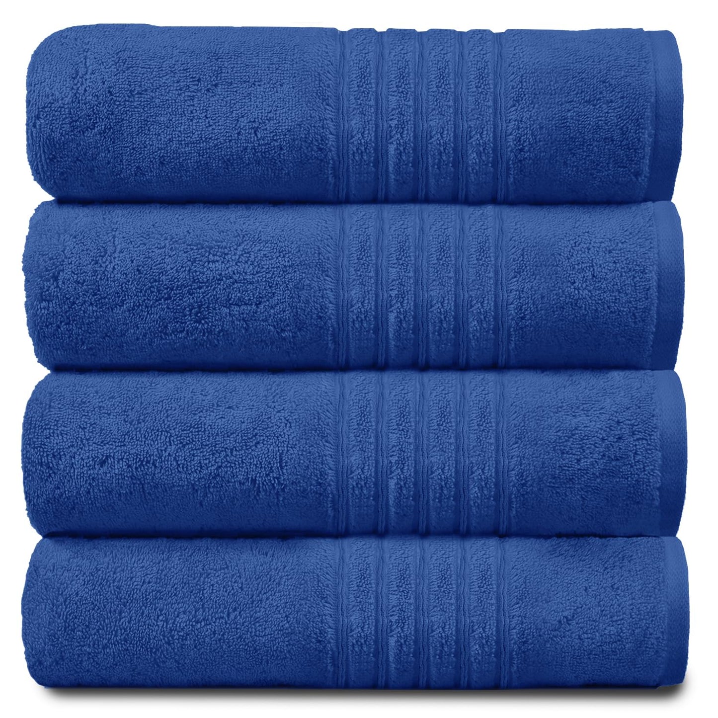 GC GAVENO CAVAILIA New Hampton Pack of 4 Bath Towel Set, 100% Ringspun Cotton, Extra Absorbent 450 GSM Luxury Bath Sheets, Blue, 4PK