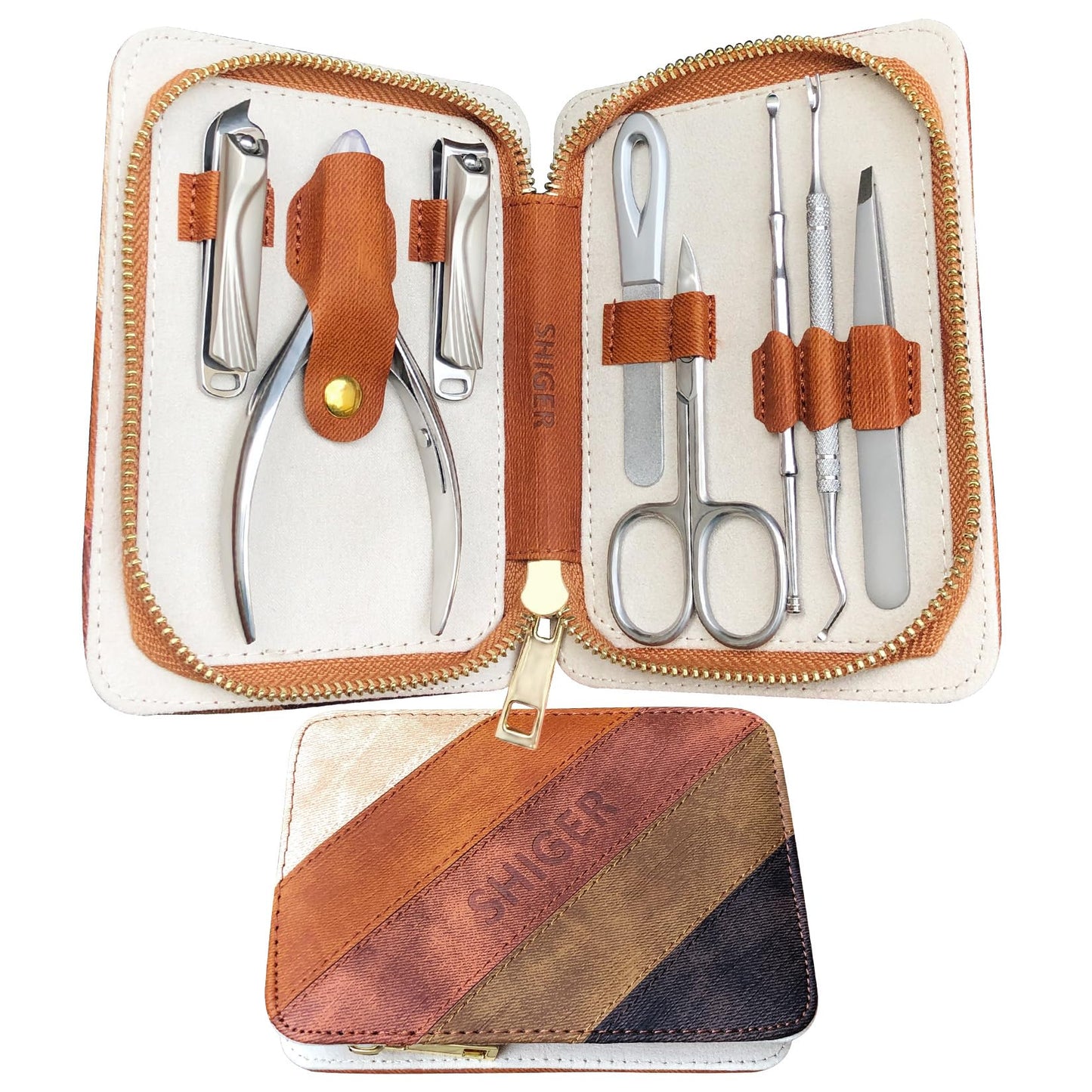 SG Nekoo Nail Clippers for Thick Nails, 8 Pieces Nail Clippers Set for Men Women, Stainless Steel Fingernail Toenail Clippers Nail Scissors Manicure