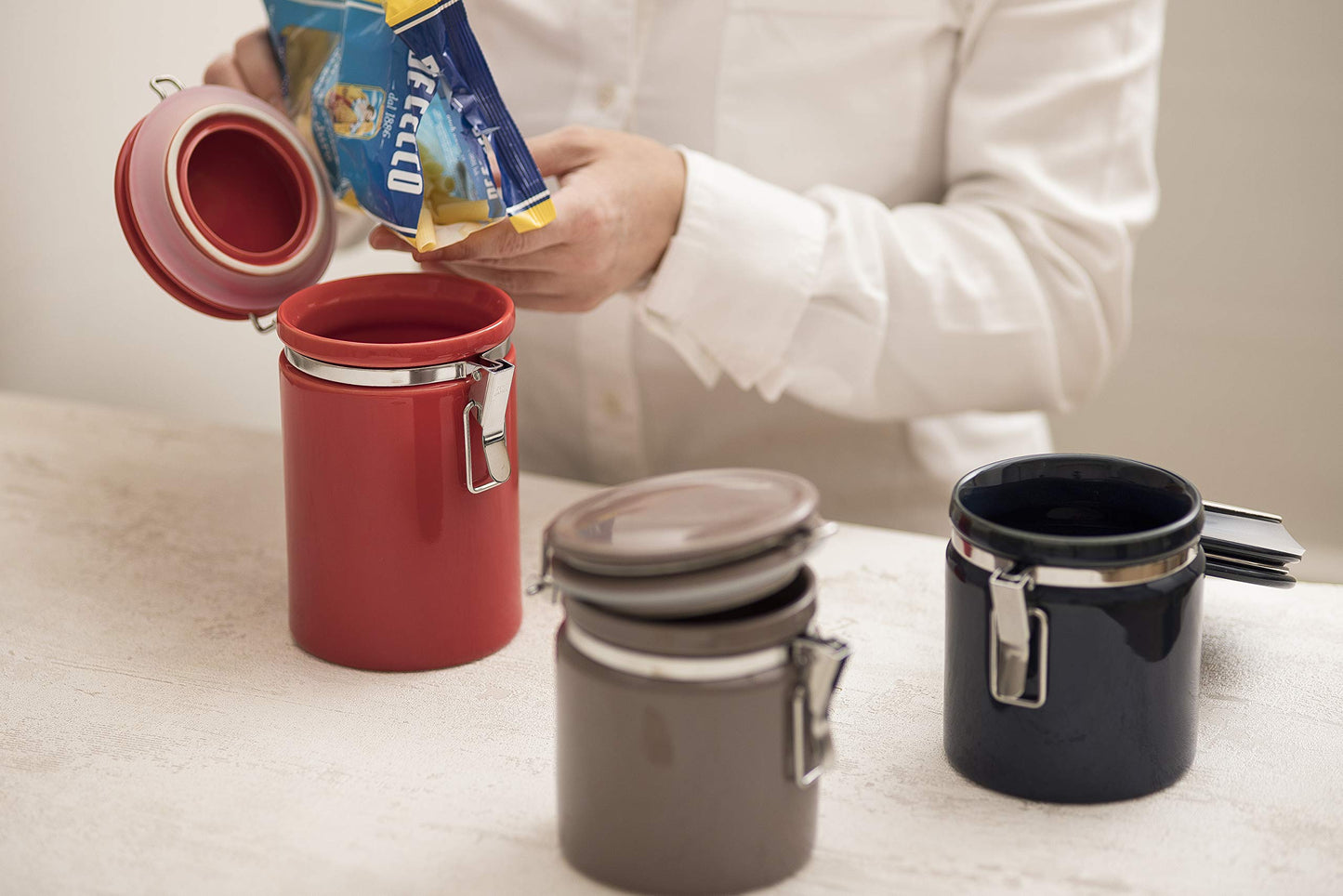 Zero Japan Coffee Canister 200 White 800cc CO-200 WH Storage Container, Made in Japan, Mino Ware