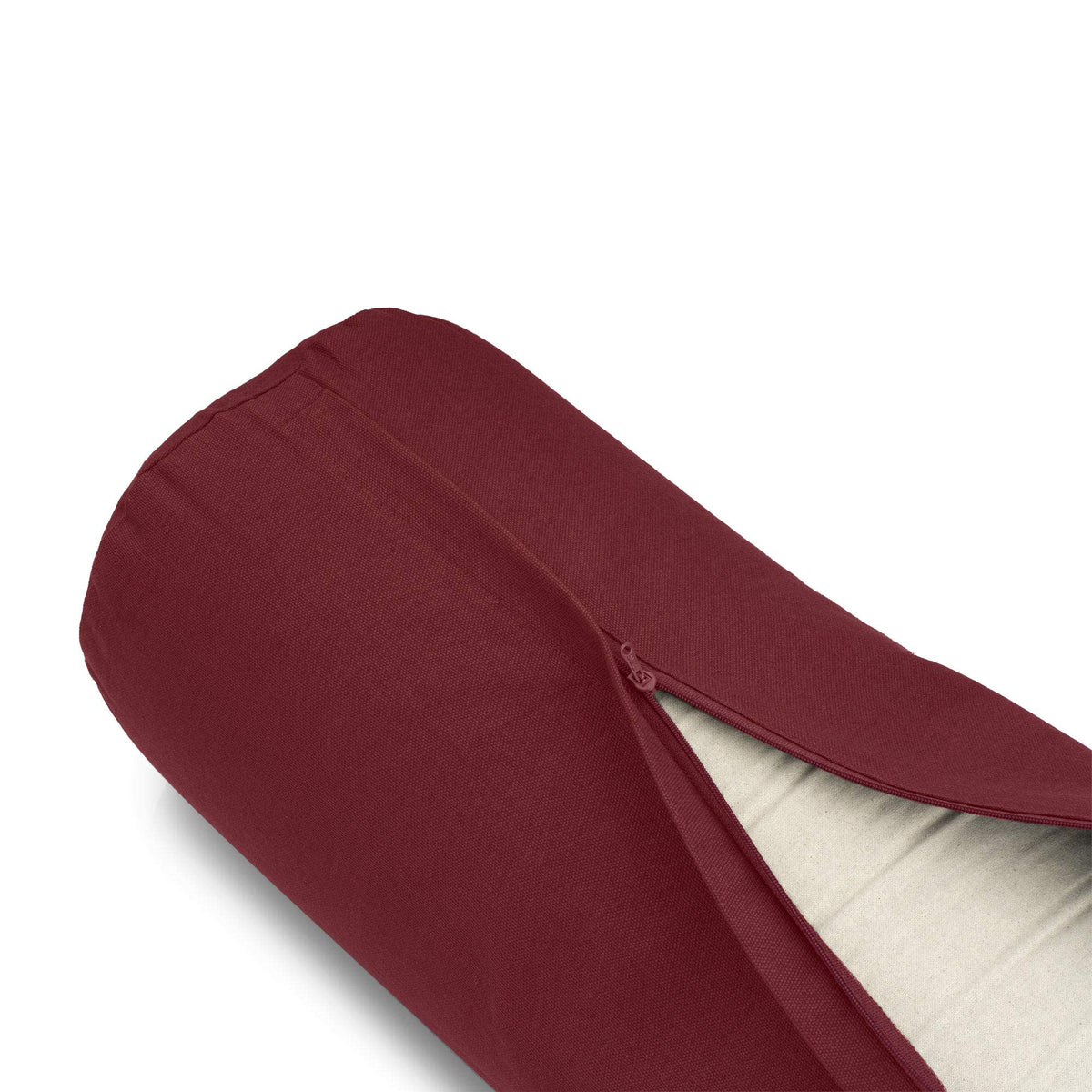 Basaho Yoga Bolster | Organic Cotton | Buckwheat Hulls | Removable Washable Cover (Tibetan Maroon)