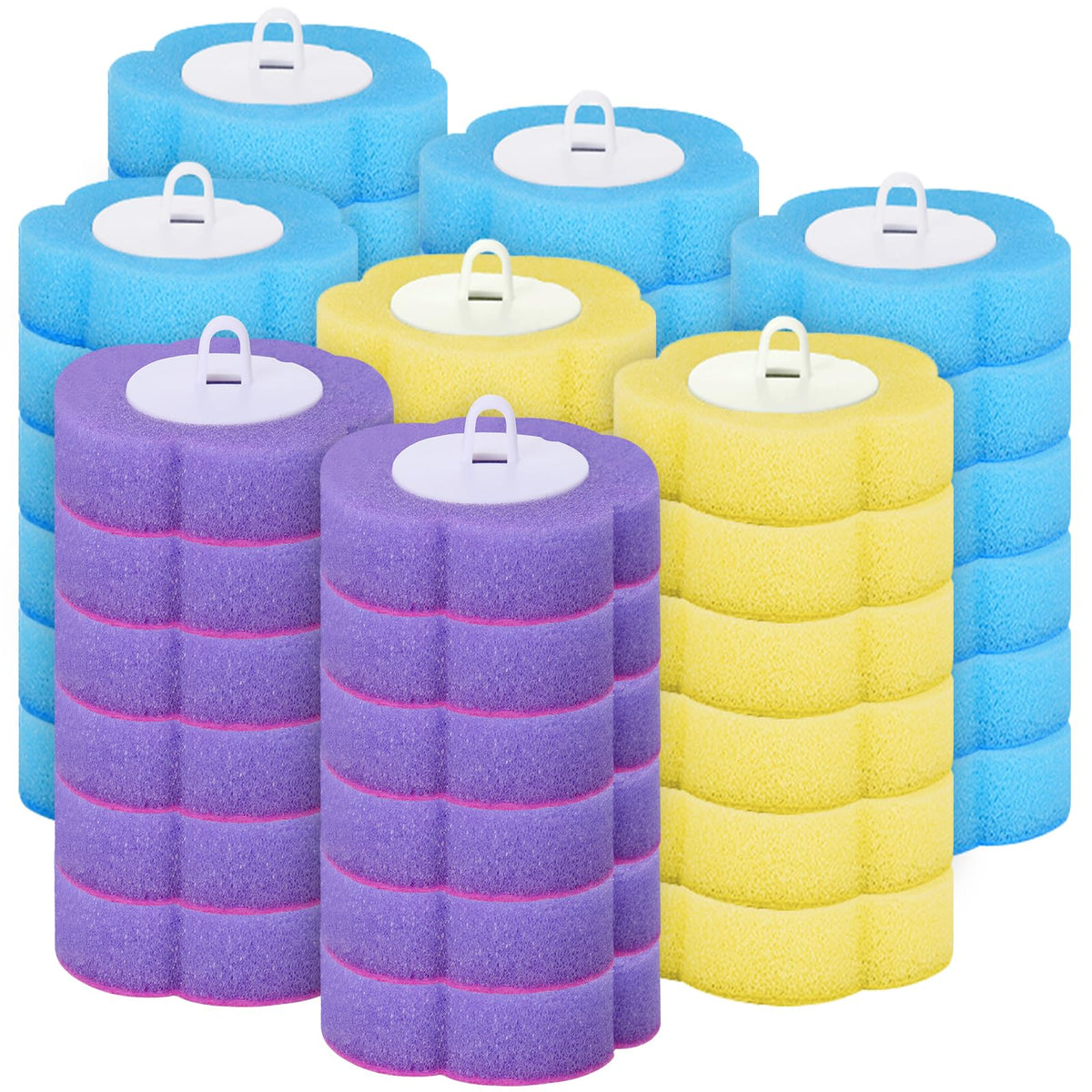 saerryor 48 Pcs Disposable Toilet Brush Refills Disposable Replacement Cleaning Pads for Bathroom Toilet Kitchen Sink