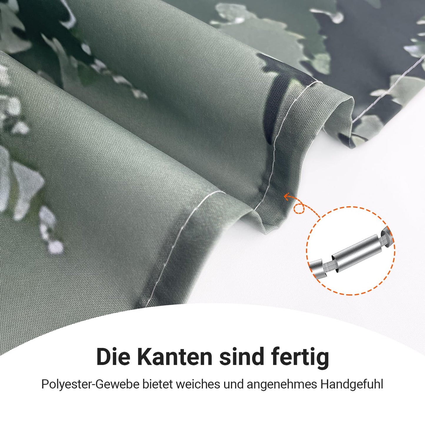 Lerores Shower Curtain 140 x 200 cm, Forest Anti-Mould Textile, Weighted Hem, Water-Repellent