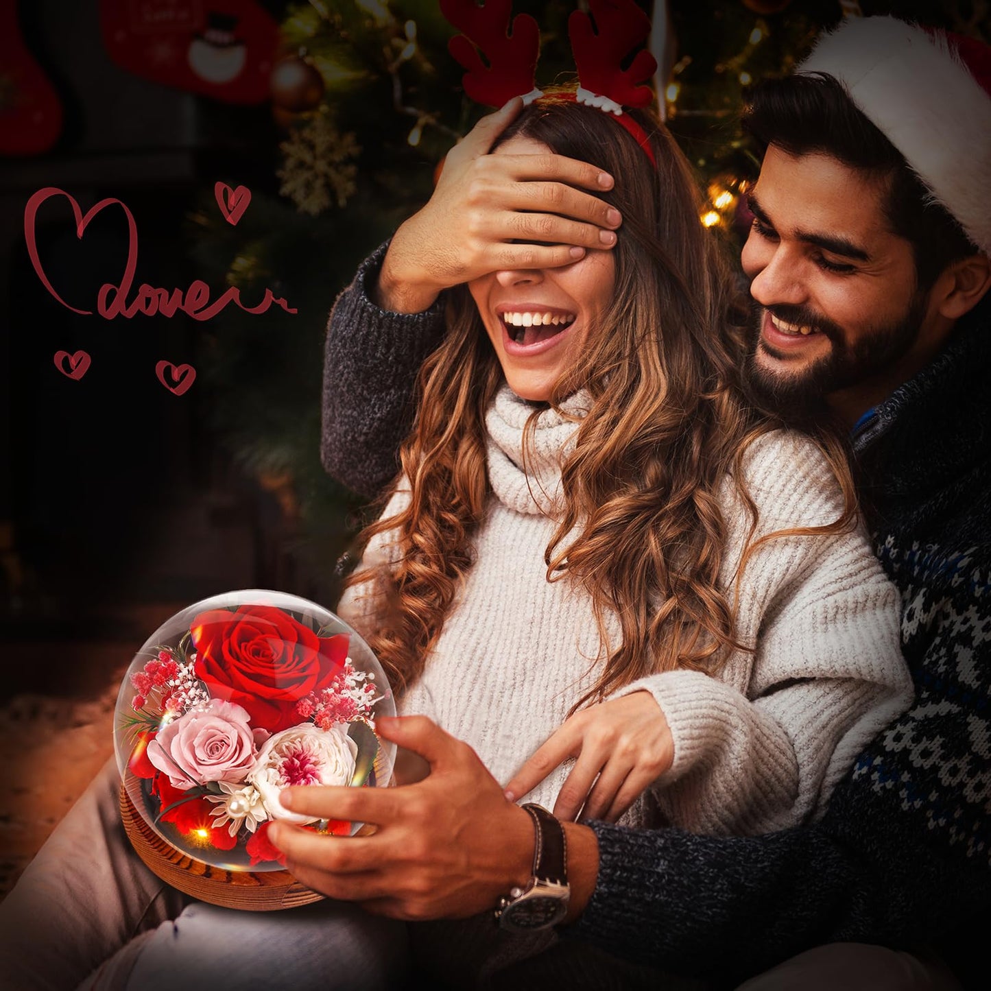 Gifts for Mother, Preserved Eternal Rose in Glass Dome, Real Flowers Gifts for Women, Forever Love Gifts for Mum Wife Girlfriend, Birthday for Her,