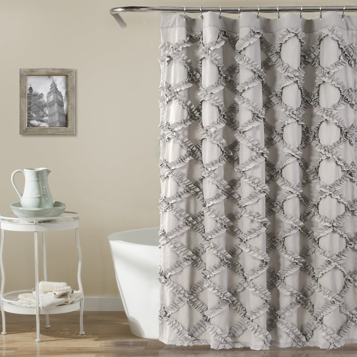 Lush Decor Shower Curtain, Gray, 72" W x 72" L (Pack of 1)