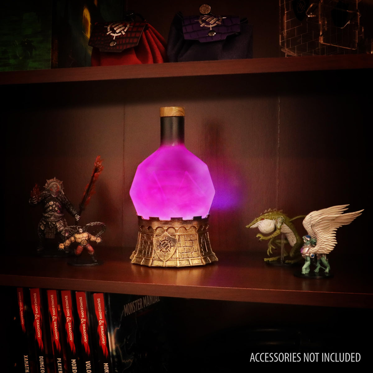 ENHANCE Gaming Sorcerer's Potion Light with Swirling Mystical Brew - Potion Bottle Mood Light Prop for Tabletop Game Immersion, Playroom, Desk Decor -
