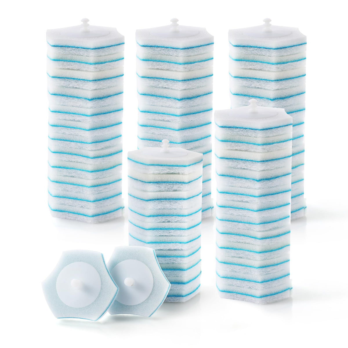 CLEANHOME Disposable Toilet Brush Replacement Head, 60 PCS, Convenient - Efficient - Hygienic Cleaning System, Household Foaming Toilet Cleaner