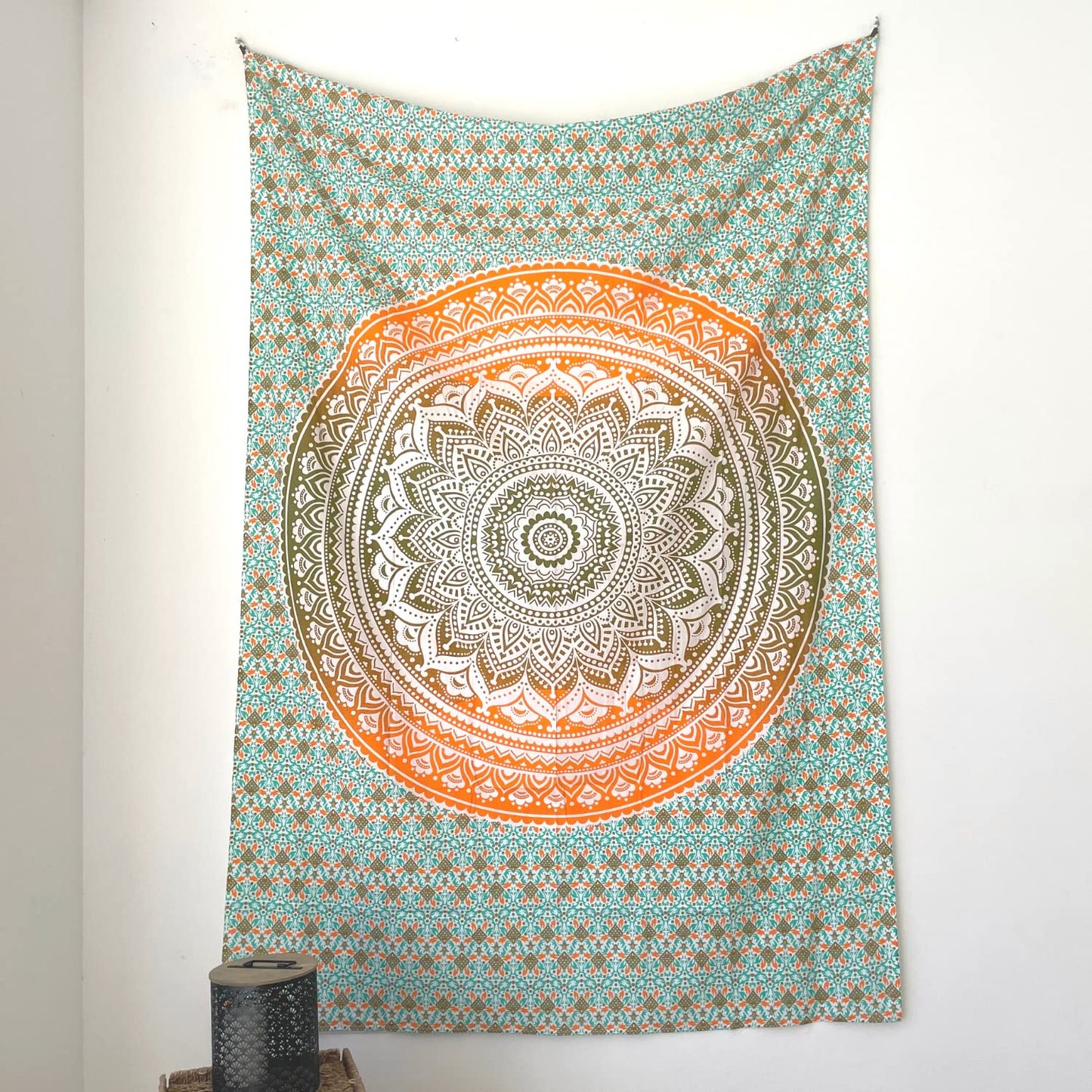 MOMOMUS Sandfree Large Beach Towels for Adults - Mandala Style, Lightweight and Familiar - Sandproof Beach Blanket - Orange and Green, 135 x 210 cm