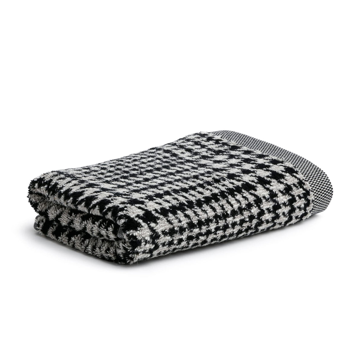 m?ve Hand Towel, 85% Baumwolle / 10% Viskose aus Bambus-Zellstoff / 5% Leinen Nature/Black, 50 x 100 cm