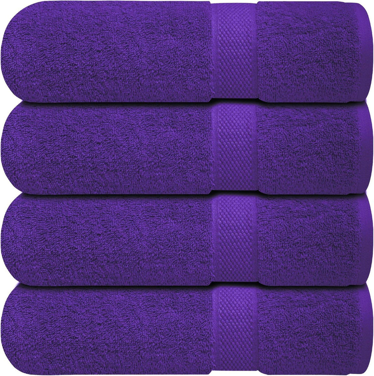 Infinitee Xclusives Bath Towels Set of 4 70x140 cm - 100% Cotton, Super Absorbent, Quick-Dry Towels for Bathroom, Spa, Gym & Hotel |Profound Purple