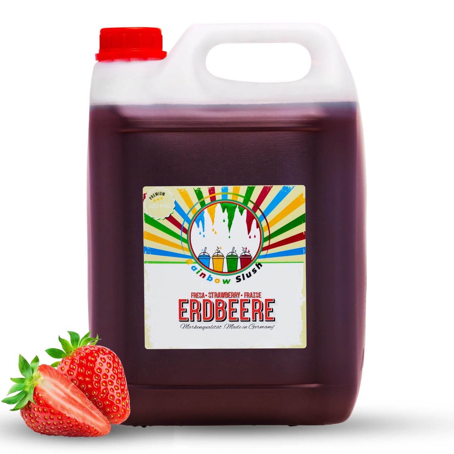 Rainbow Slush Syrup AZO FREE | taste strawberry | Concentrate for Slushy Maker ice slush machines ice machines drinks 1:5