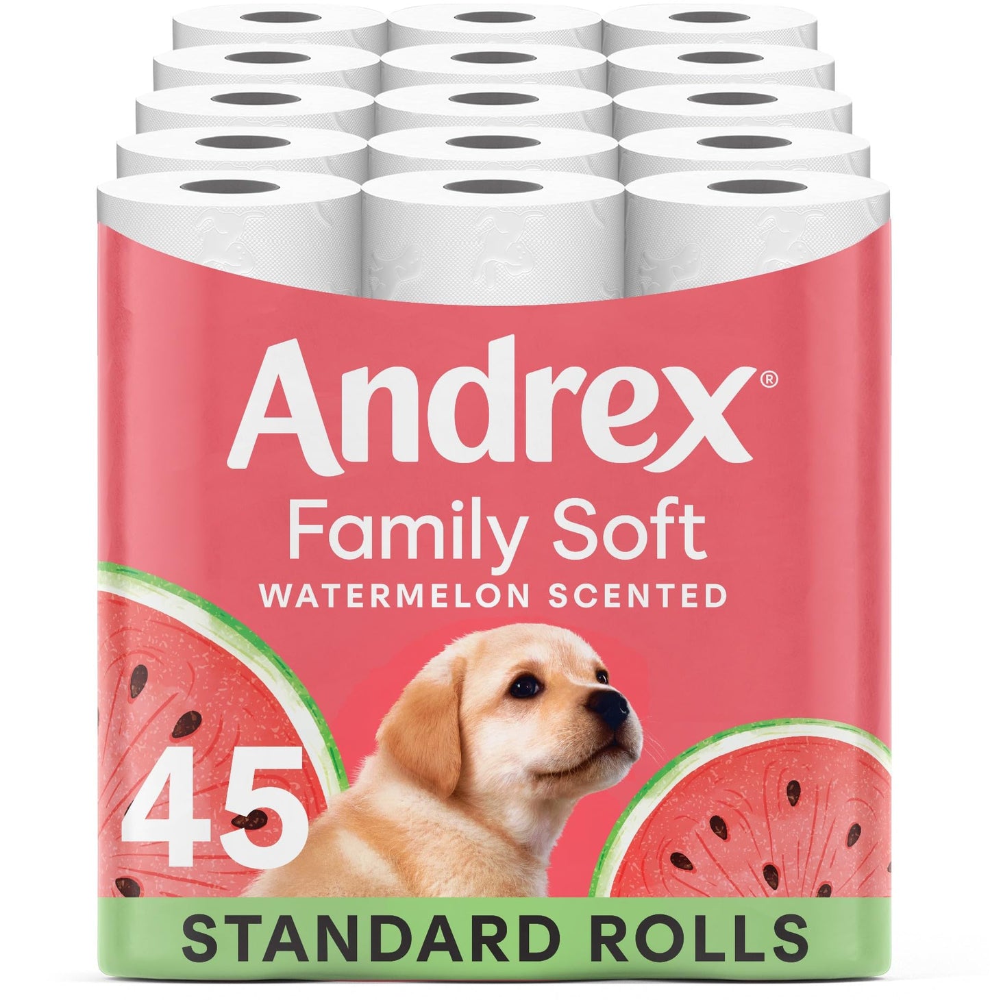 Andrex Watermelon Wow Fresh Fragrance Toilet Rolls - 45 Toilet Roll - Bulk Buy - Watermelon Scented for a Fresh and Confident Clean