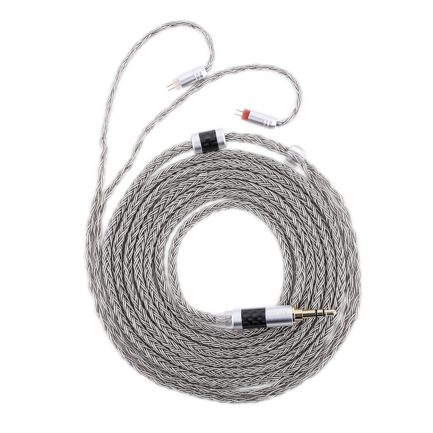 Linsoul Tripowin Zonie IEM Cable, 2m Long Earbud Cord, 16 Core Silver Plated Earphone Cable, in Ear Monitor Wire for Audiophile Musician (2Pin)