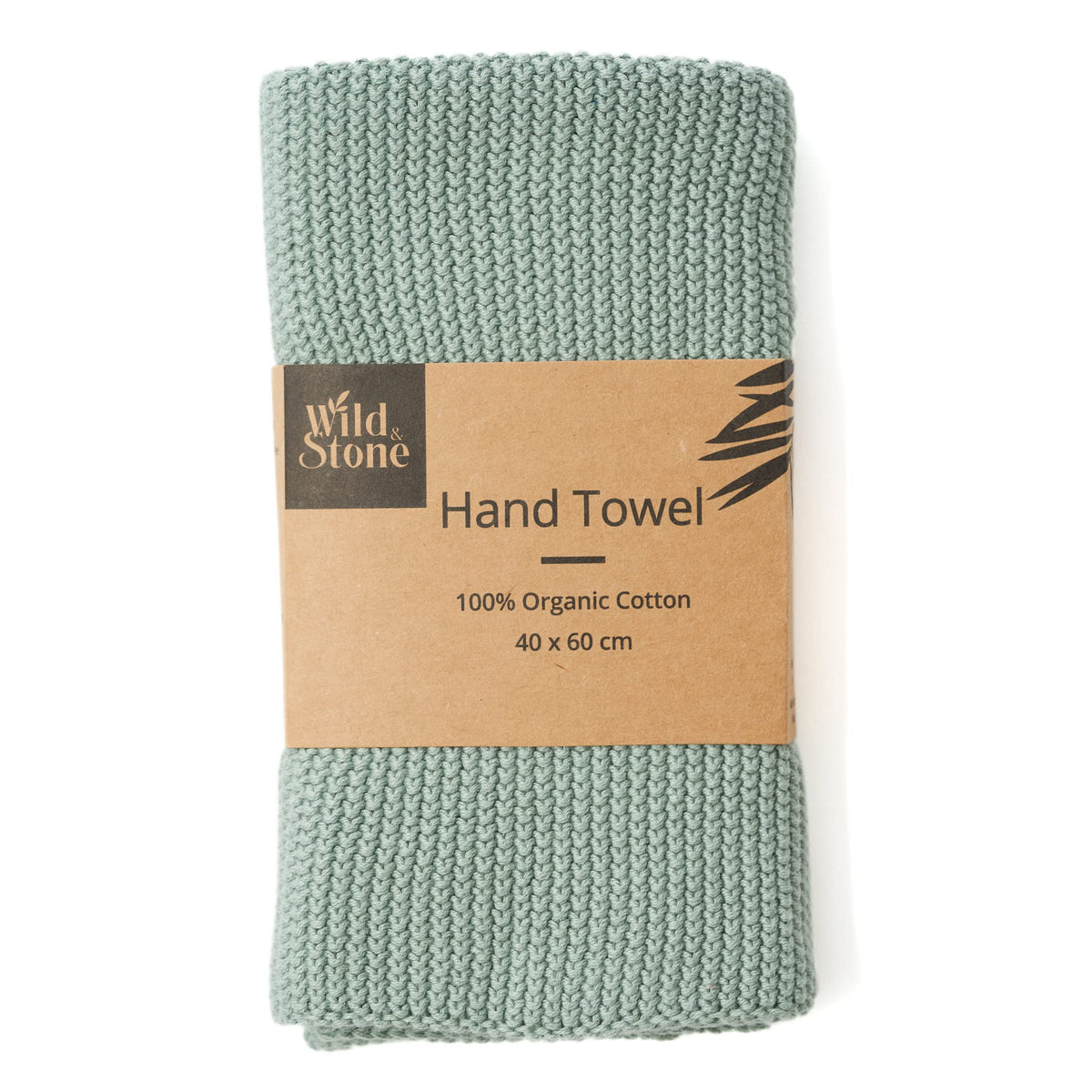 Wild & Stone | Organic Cotton Hand Towel Kitchen Towel | Perfect For Around The Home | Eco Hand Towels Moss Green