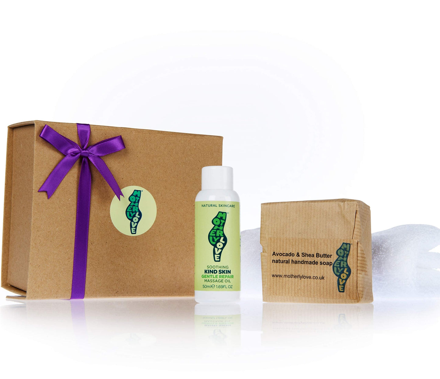 Motherlylove SENSITIVE SKIN Gift Box - 100% Natural & Vegan: Soothing Repair Oil & Avocado + Shea Butter Soap - Made in UK by an Expert Midwife