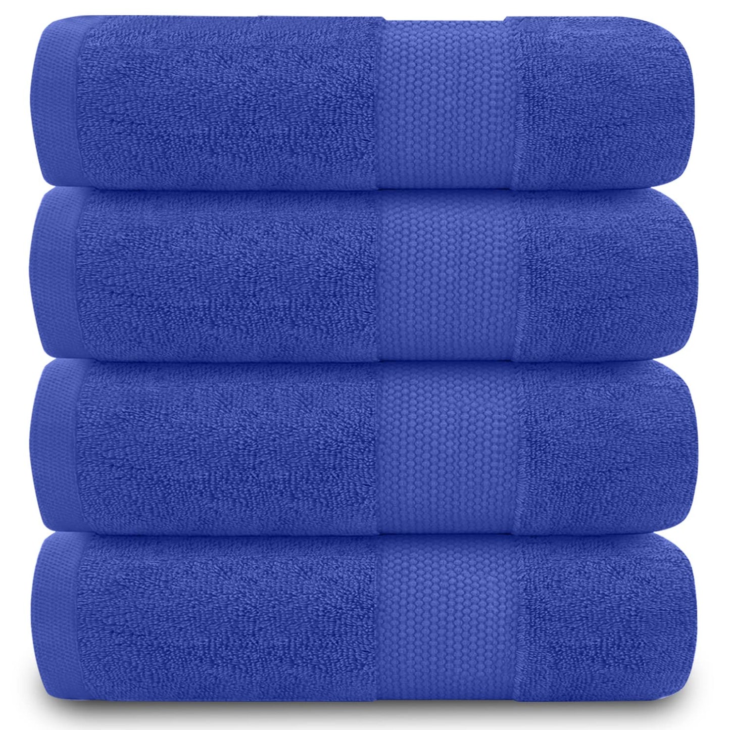 GC GAVENO CAVAILIA Fade Resistant Bathroom Towels Set, 700 GSM Premium Quality Extra Absorbent 100% Cotton Bath Towel, Royal Blue, 4PK Hand Towel