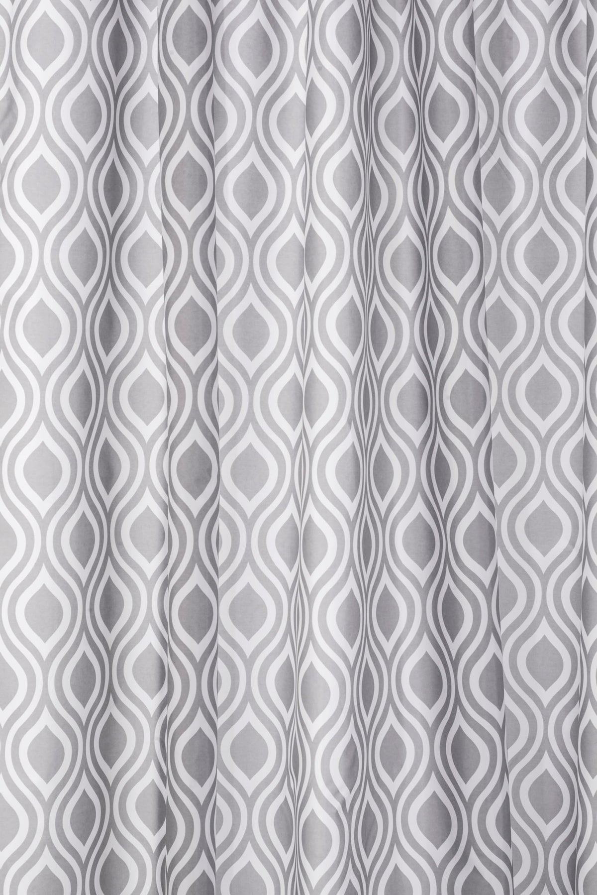 Croydex Grey Medallion Textile Shower Curtain with Hygiene 'N' Clean