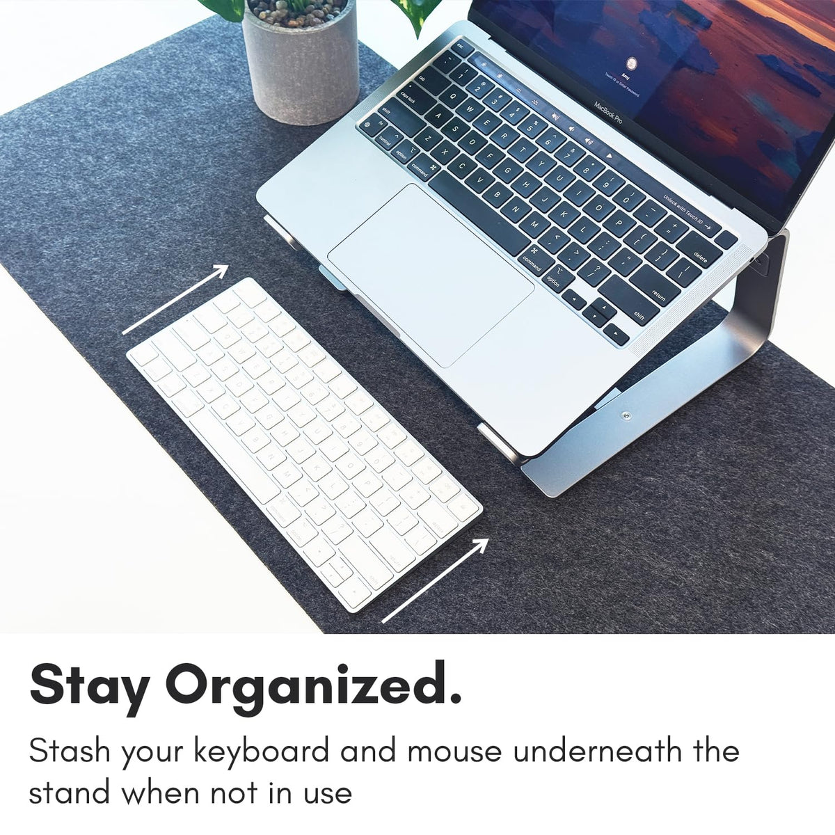 Macally Aluminum Laptop Stand for Desk - Works with All MacBook/Pro/Air & Laptops Between 10” to 17.3” - Sleek and Sturdy Laptop Riser - (ASTANDSG)