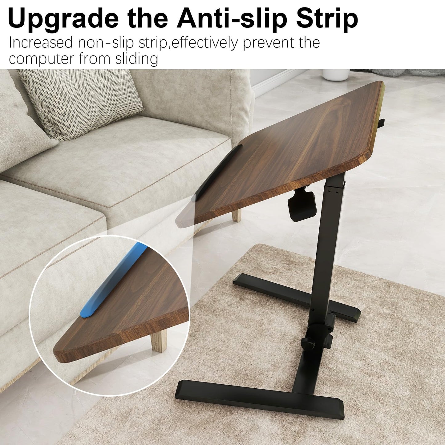 PUNCIA Adjustable Height Small Standing Desk Foldable Laptop Table Retro