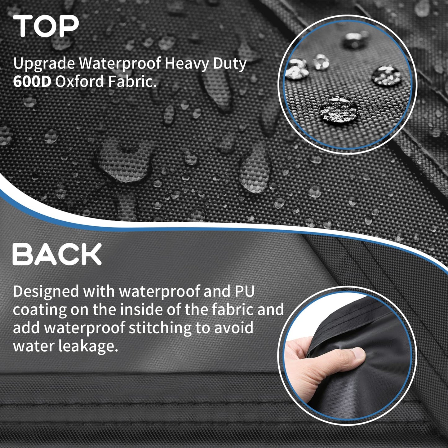 Garden Furniture Covers Waterproof, Patio Furniture Covers Waterproof Anti-UV Outdoor Furniture Covers with Handle Strap Drawstring Buckle for Garden