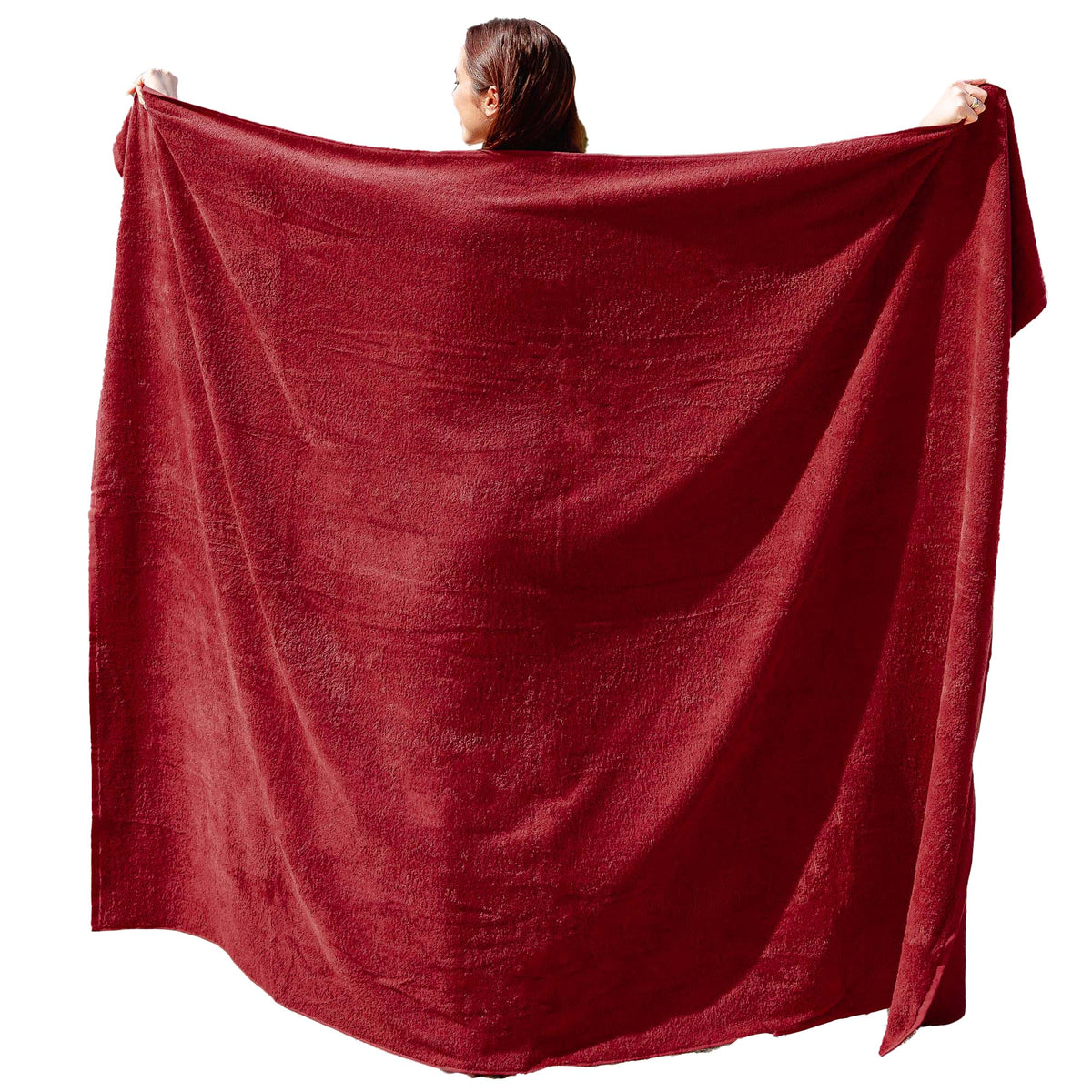 ADAMO XXL Oversize Beach & Bath Towel - 155 x 220 cm or 100 x 220 cm, Size:100, Colour:590 Weinrot