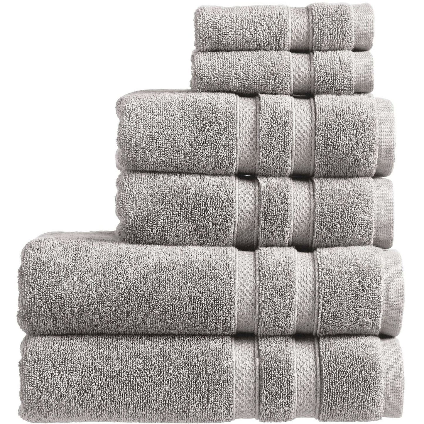 Christy Chroma Grey Towel Set | Set of 6 | 2 Bath 2 Hand 2 Face | Highly Absorbent Heavyweight 675GSM | Bold and Bright | Soft Smooth Shower Towels |