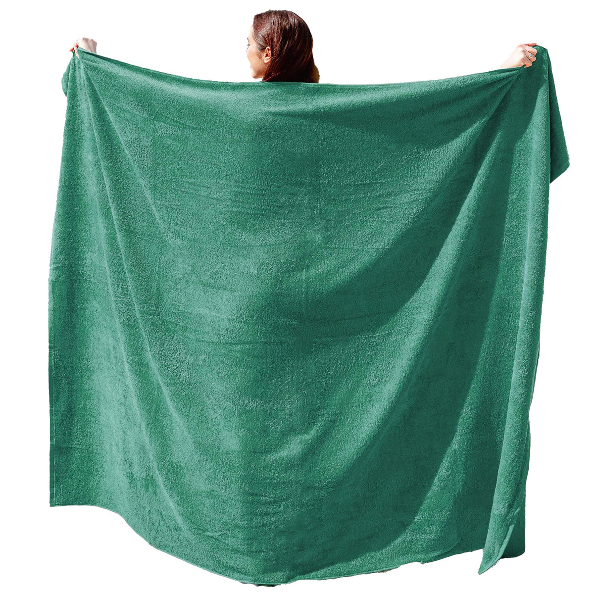 ADAMO XXL Oversize Bath & Beach Towel - 155 x 220 cm or 100 x 220 cm, Dark Green