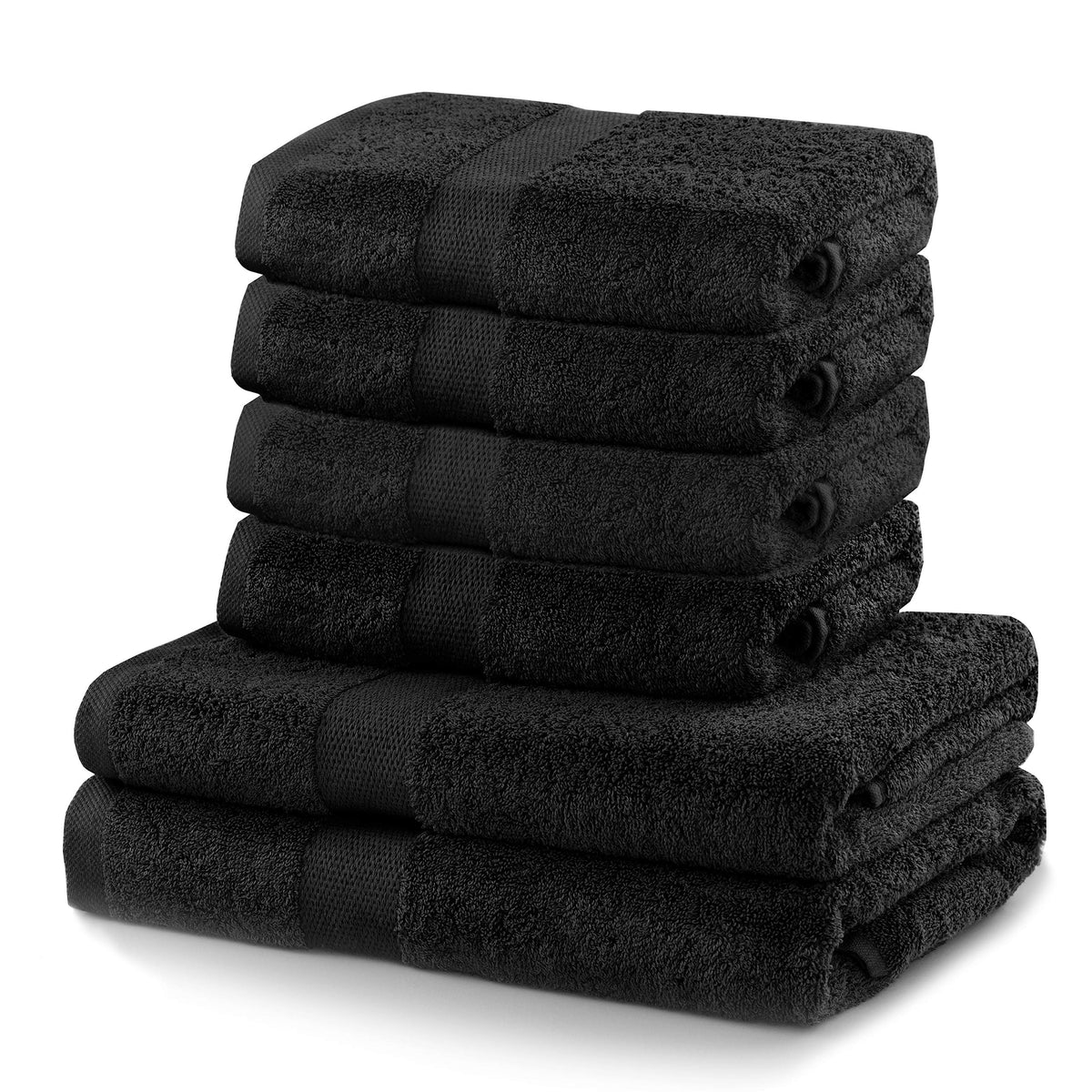 DecoKing Hand Towel 50 x 100 cm Cotton Quality 525 g/m² Black Absorbent Marina