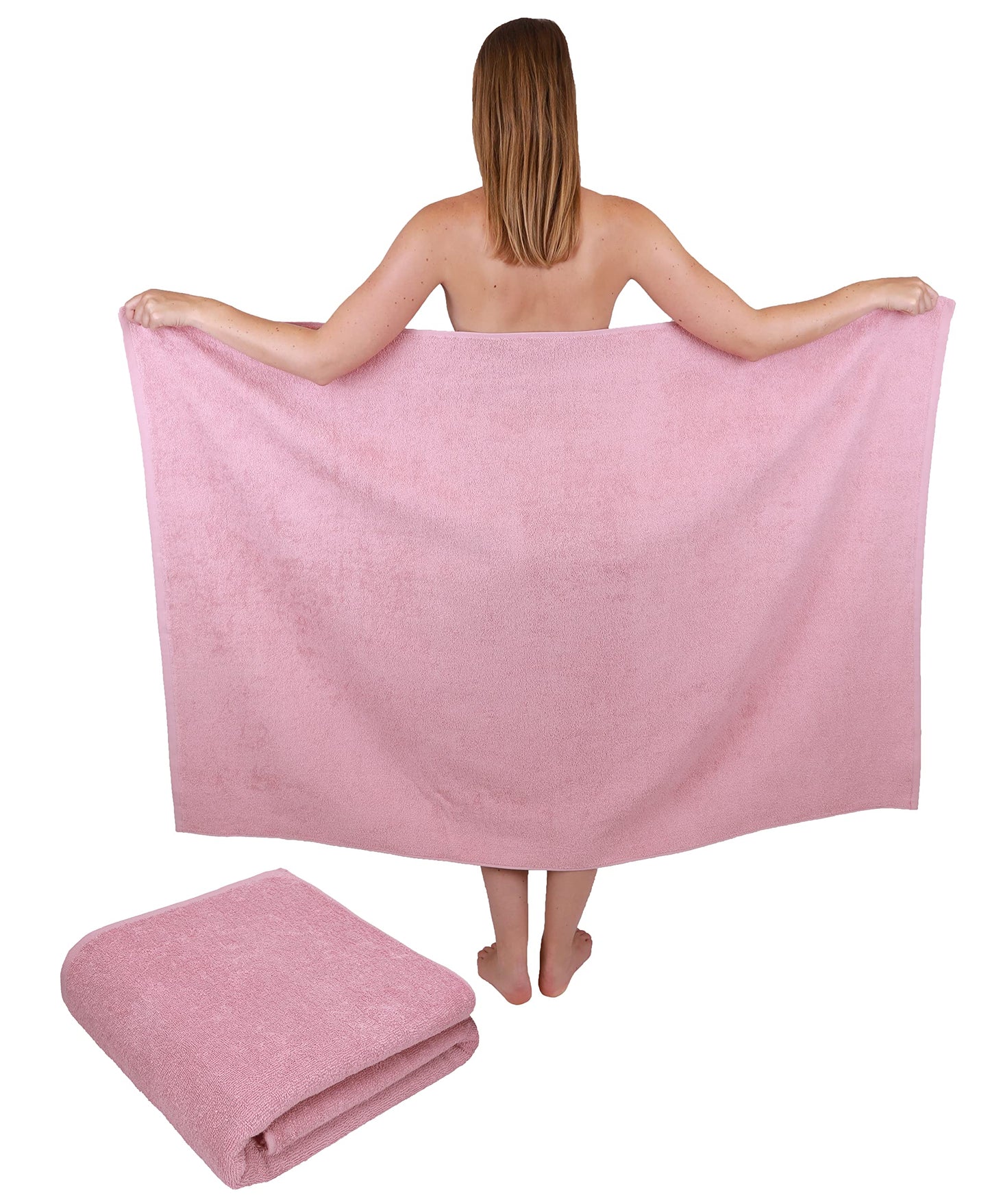 Betz 2 pieces maxi shower towels XXL bath towel size 100x150cm BERLIN Color lotus - BERLIN