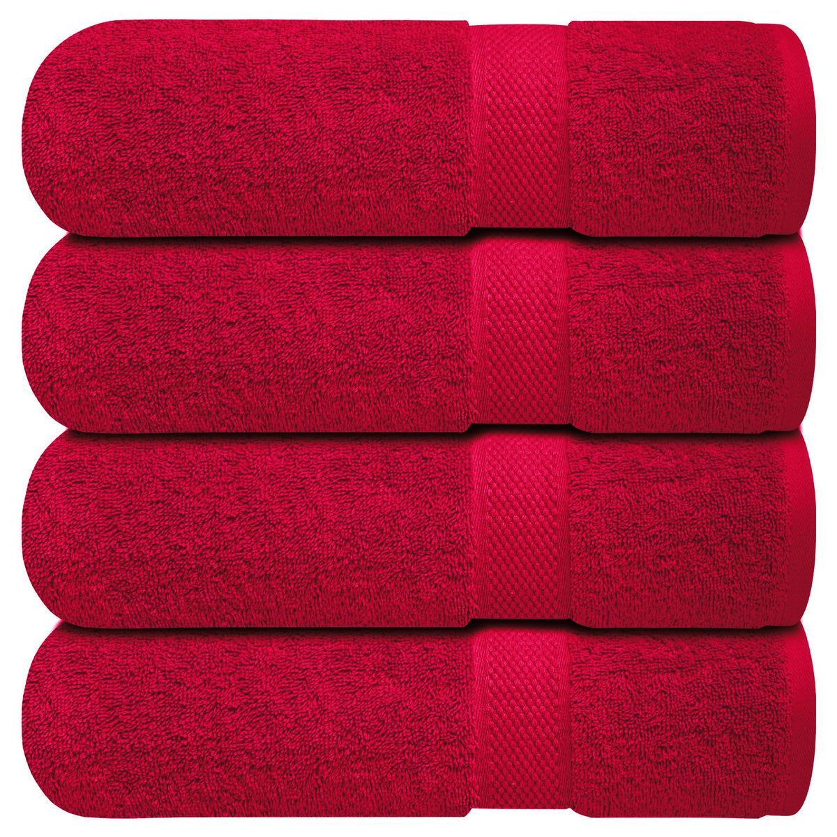 Infinitee Xclusives Bath Towels Set of 4 70x140 cm - 100% Cotton, Super Absorbent, Quick-Dry Towels for Bathroom, Spa, Gym & Hotel |Burgundy