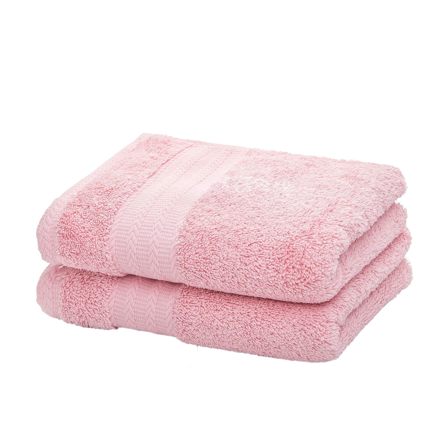 Ultra Thick & Soft Cotton Hand Towels ( Pink, 2-Pack, 14" x 29") - Multipurpose Hand Towels for Bath, Hand, Face, Gym and Spa