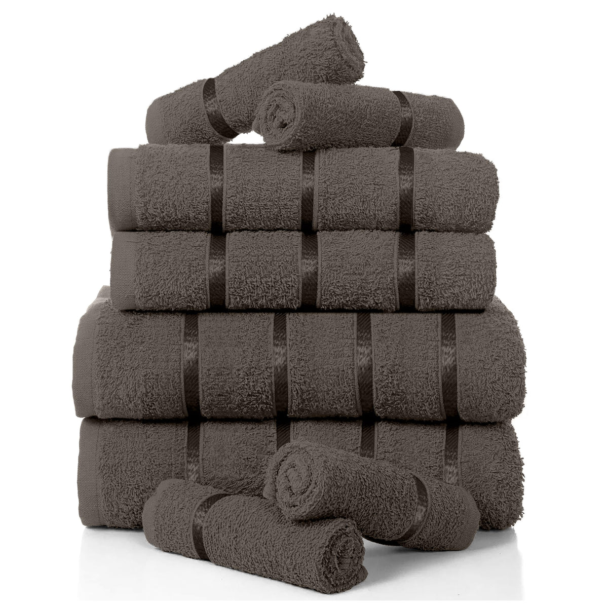 Luxurious 8 Pack Boston Towel Bale Set 4 Face, 2 Hand and 2 Bath