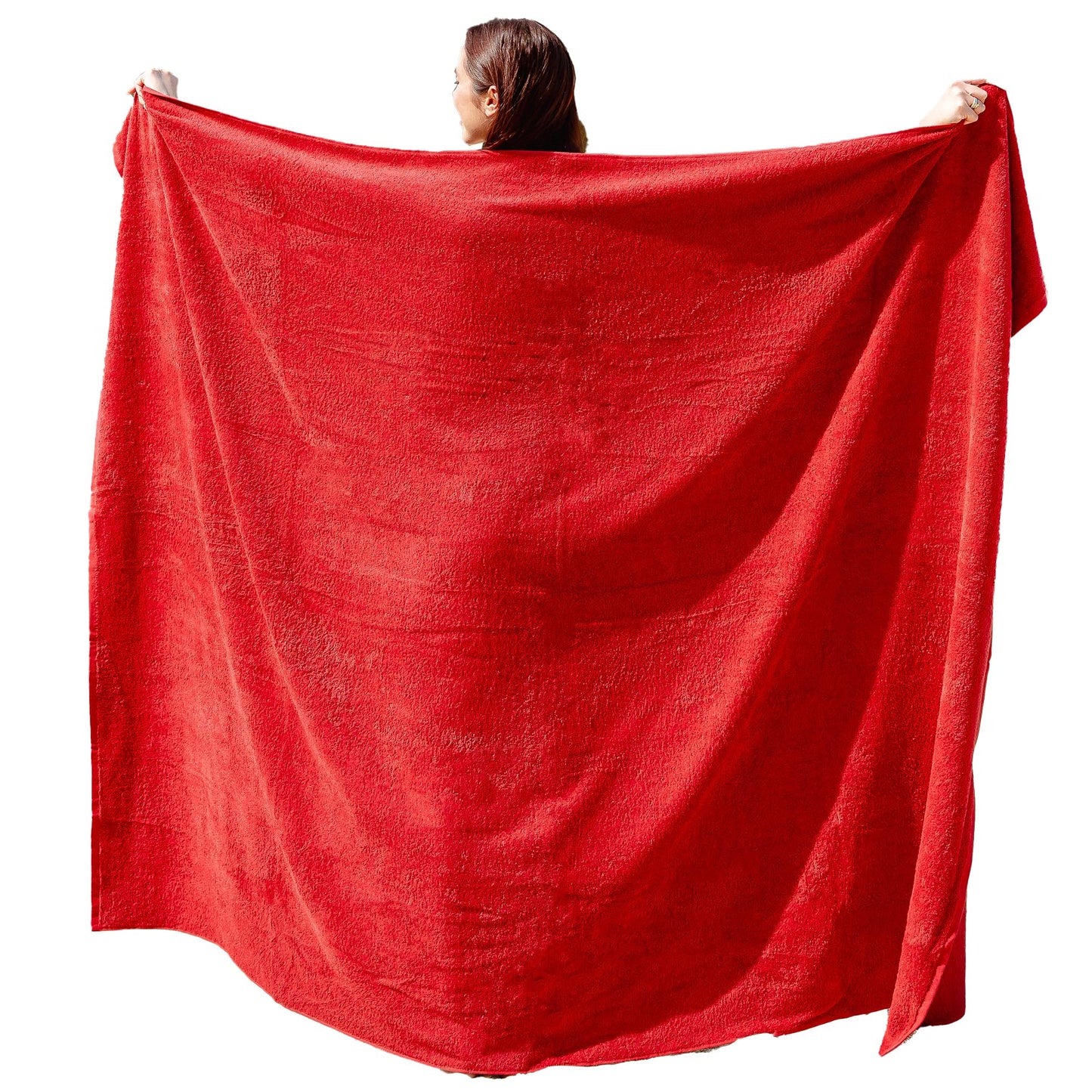 Adamo XXL Beach Towel - Large Bath Towel in Oversizes 155 x 220 cm or 100 x 220 cm, Size:100, Colour:Red