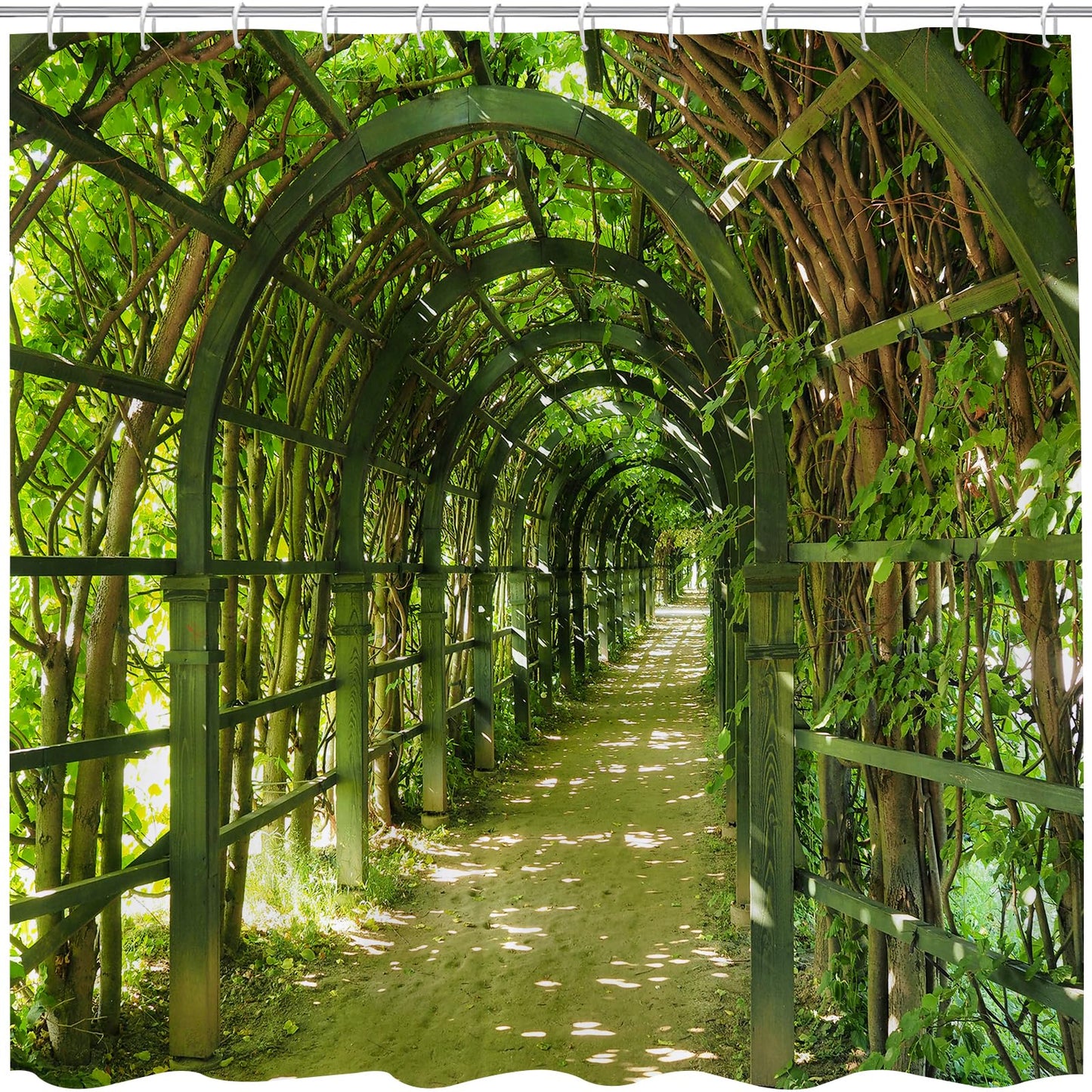 GOOESING Green Nature Shower Curtain Summer Landscape Scenery Shower Curtain Landscape Bathroom Curtain with Hooks Bathroom Decor Washable Durable