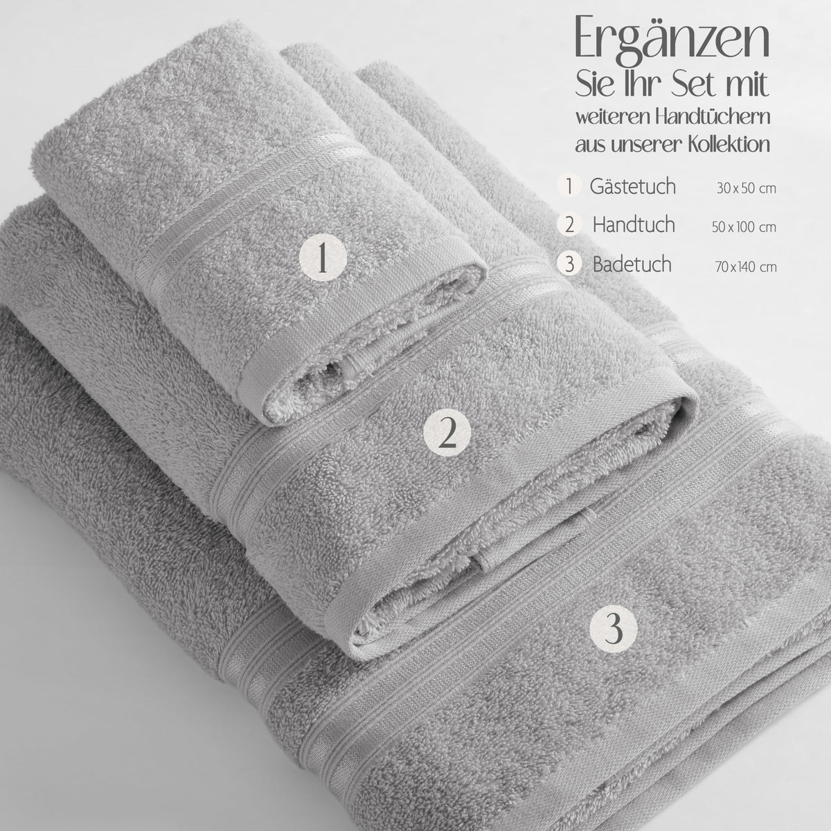 Hammetex Guest Towels Set of 5 30 x 50 cm 100% Cotton Terry Cloth