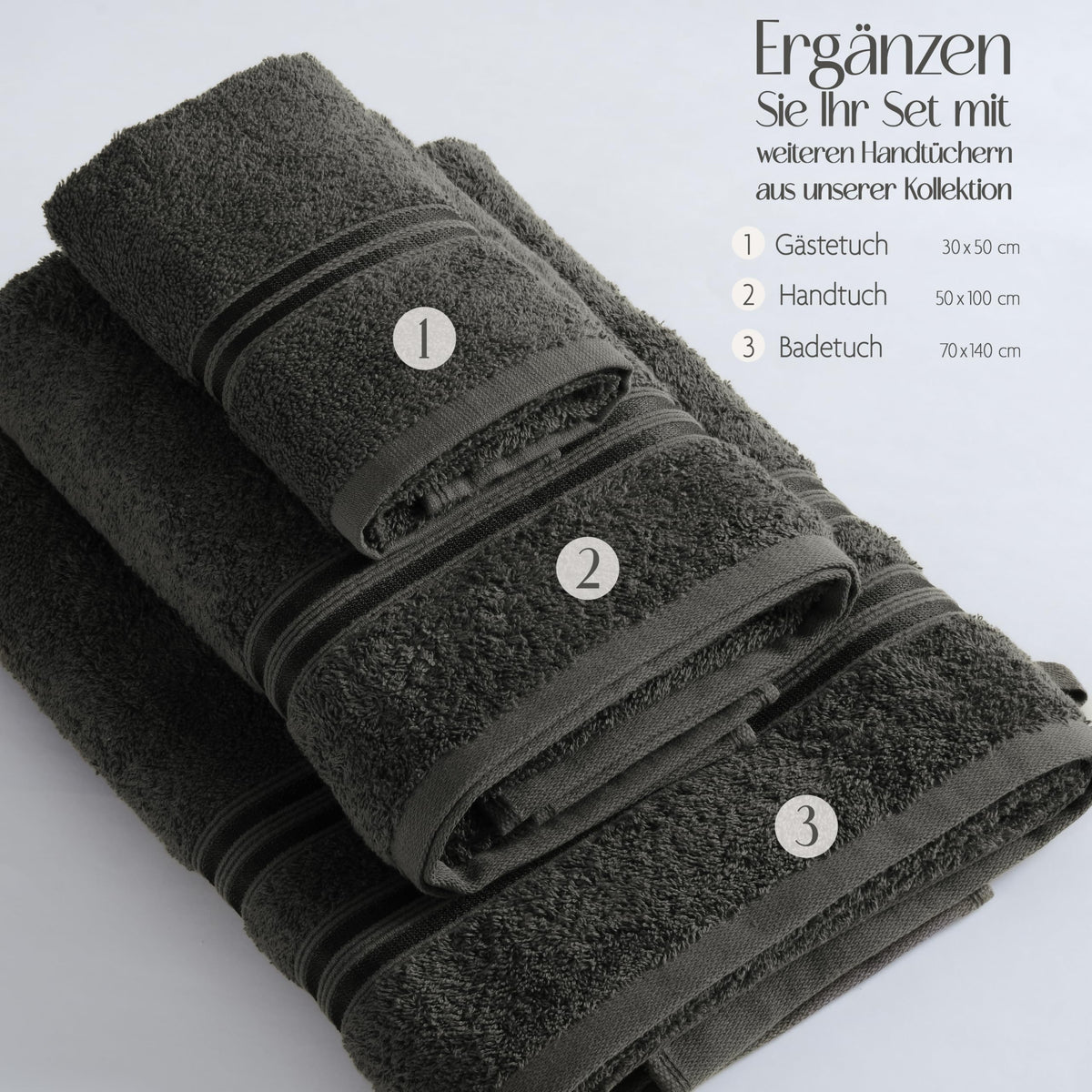 Hammetex Guest Towels Set of 5 30 x 50 cm 100% Cotton Terry Cloth